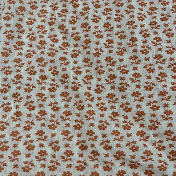 Madewell Floral Ruffle Blouse in Cream and Orange - Picture 5 of 14